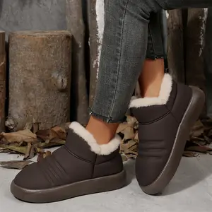 Ladies' Waterproof Snow Boots with Plush Lining - Comfy Winter Footwear Indoor Outdoor Shoes Springfresh