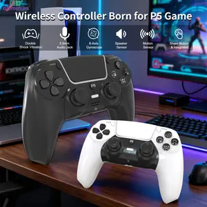 GAMINJA P50 Wireless Game Controller, Bluetooth-compatible Connection, Adjustable TURBO Function, 3.5mm Earphone Jack, Dual Vibration Effect, Boy's Holiday Gift, Console Controller Accessories