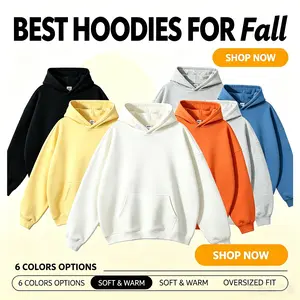 Raidyboer Fall/Winter Heavy Fleece Lined Hoodies for Men Women Oversized Casual Hooded Daily Commute Sweatshirt Basic Pullover With Pockets, Streetwear Hip Hop Style Menswear Long Sleeve Stylish Tops Beige