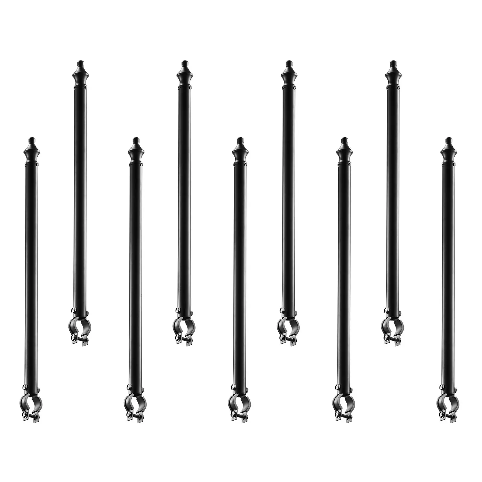VEVOR 9-Pieces Galvanized Chain Link Fence Extenders, 27.4" Tall Weatherproof Round Tube Post Extender for 1.3-1.5in Fence Tops, U Bracket & Barbed Wire Arm for Height Boost, Outdoor Protection, Prevents Escape