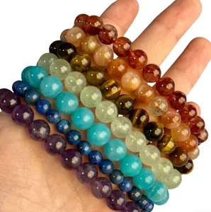 7 Counts High Quality Natural Crystal 7 chakras Set 6-9mm Sizes Bracelets From IG Crystal