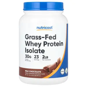 Nutricost Grass-Fed Whey Protein Isolate, Milk Chocolate, 2 lb (907 g)