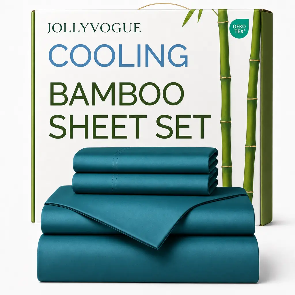 3/4/6pcs Extra Deep Pocket Sheets Bamboo Bed Sheet Set - kids & Pillowcase Set,Cooling Bamboo Bed Sheets for Hot Sleepers, Comfy Breathable Cooling Hotel Luxury Bedding for Women, Men and kids- Pockets, Ultra-Soft, Wrinkle Free