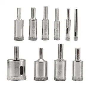 Diamond Drill Bits Set, 10 PCS Diamond Hole Saw Set, Glass Drill Bit for Ceramic Tile Porcelain Marble Granite Bottles
