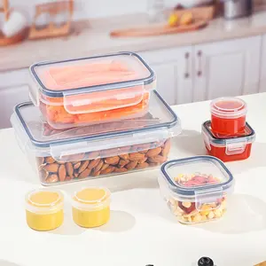 Transparent Food Storage Containers with Airtight Lids, Microwave-Safe, Reusable Polypropylene, 7 Containers, 14 Pieces, Kitchen Essential, Food Storage Set
