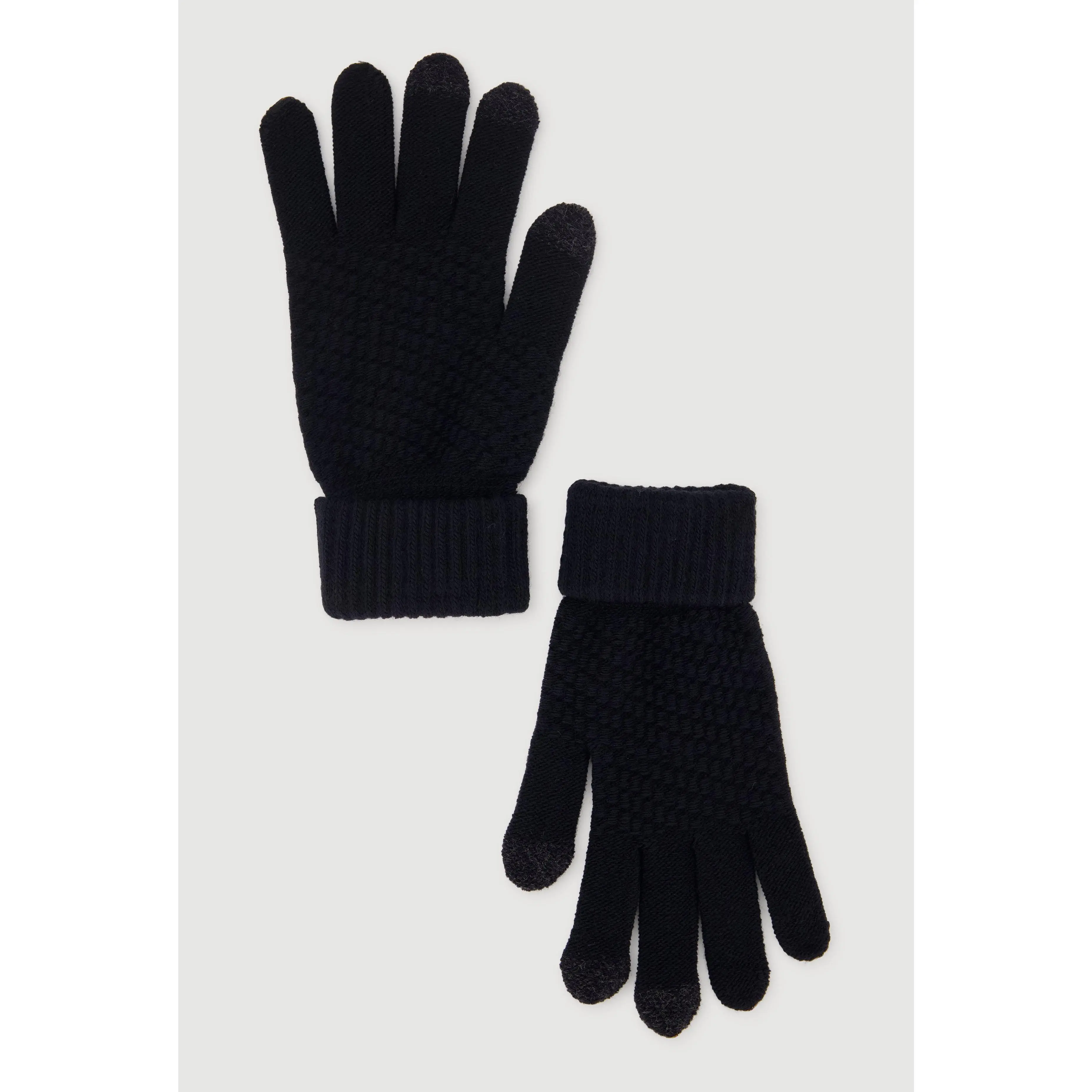 Textured Knit Texting Gloves