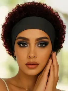 Pixie Cut Wigs with Headband Curly Headband Wig Human Hair Short Pixie Headband Wigs For Women