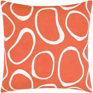 Sablan Orange Abstract Circles Throw Pillow - Clearance