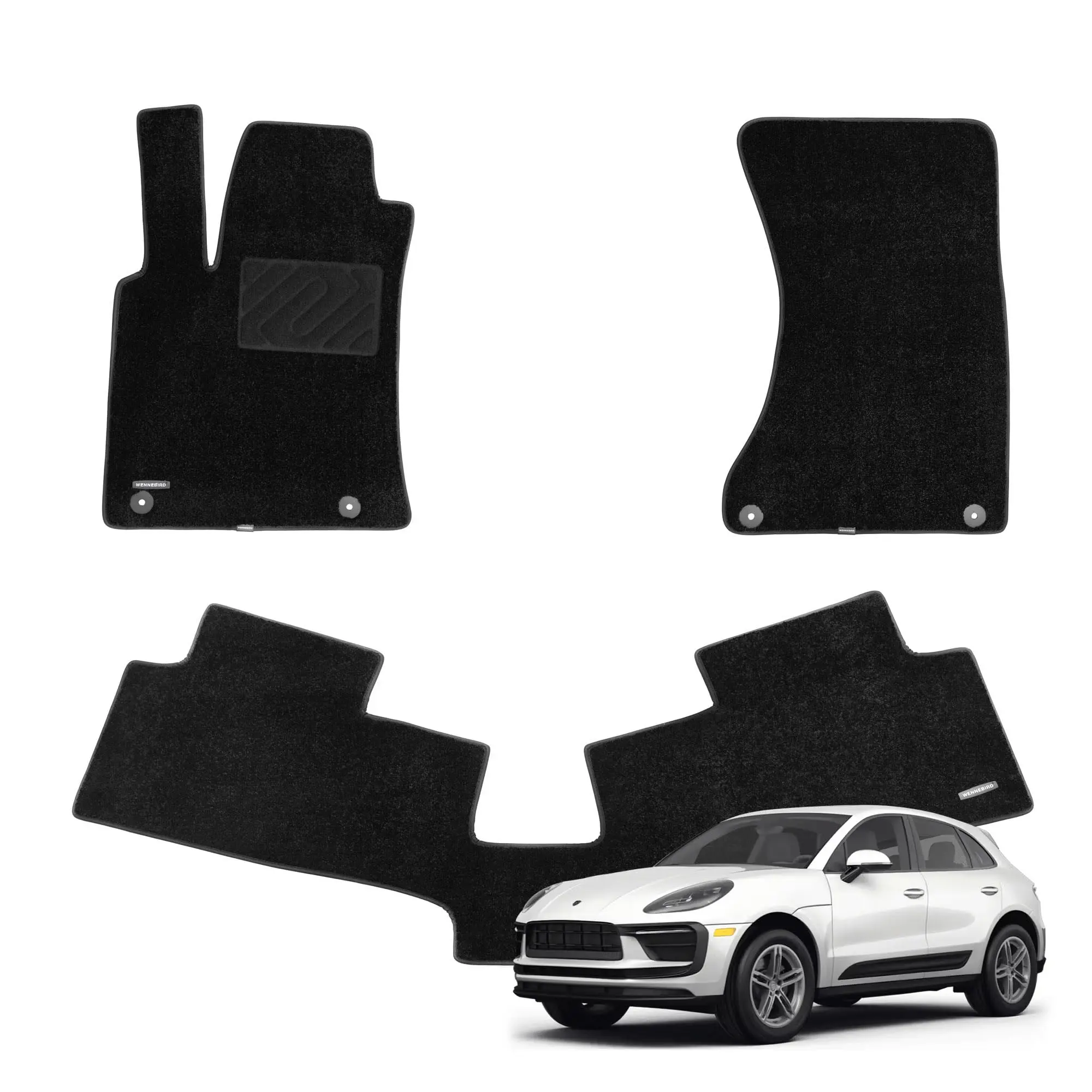 WENNEBIRD Superior Carpet Floor Mats for Porsche Macan, 0.6-Inch Ultra-Thick, Noise-Reducing, All-Weather Waterproof Anti-Slip