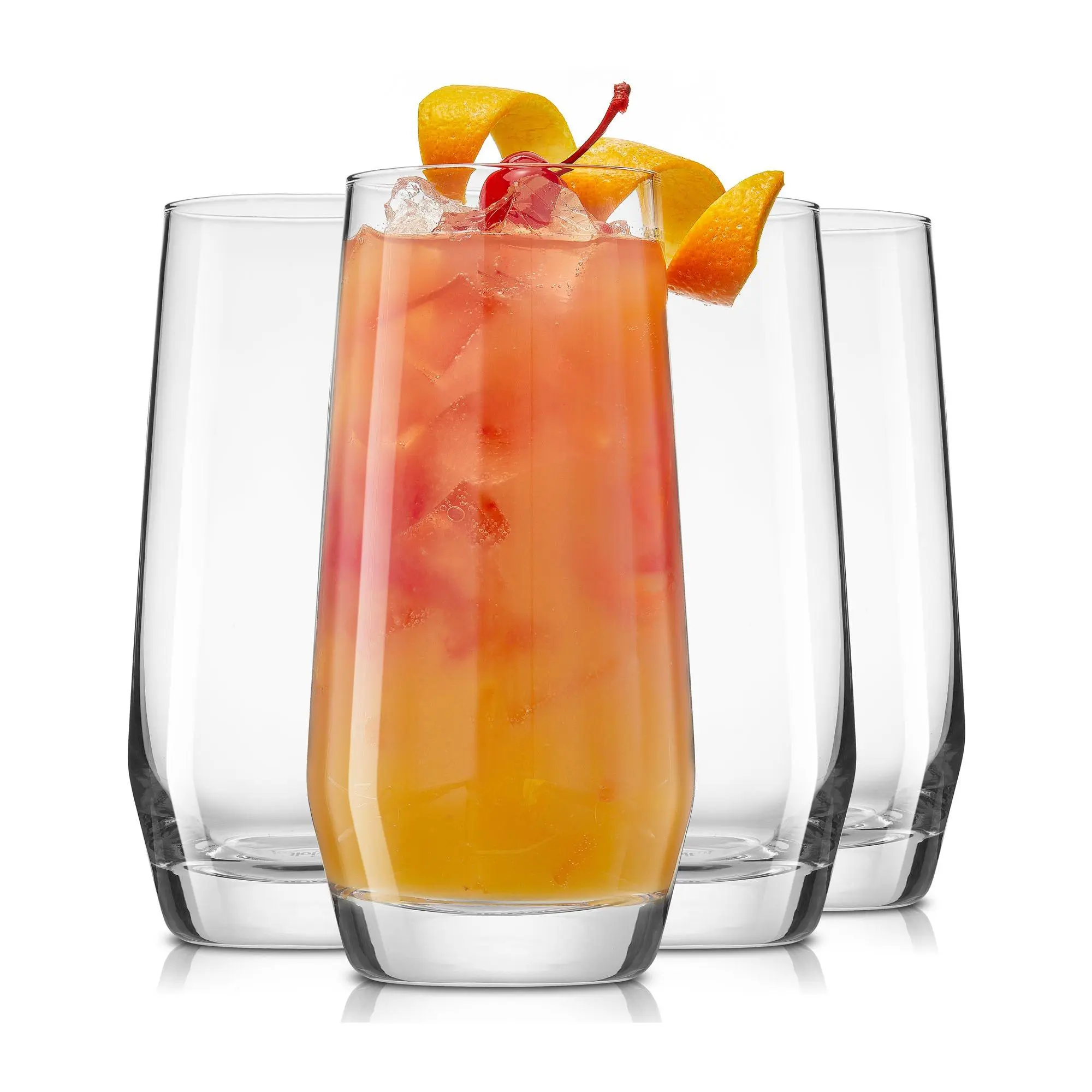 JoyJolt Set of Four 18.5-oz Gwen Crystal Highball Glasses JoyJolt Set of Four 18.5-oz Gwen Crystal Highball Glasses