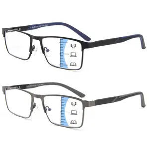 Blue Light Glasses 2 Packs  Progressive   multifocal  Reading Glasses Men Multifocus Readers for Mid and Near Range progressive reading glass   fashion