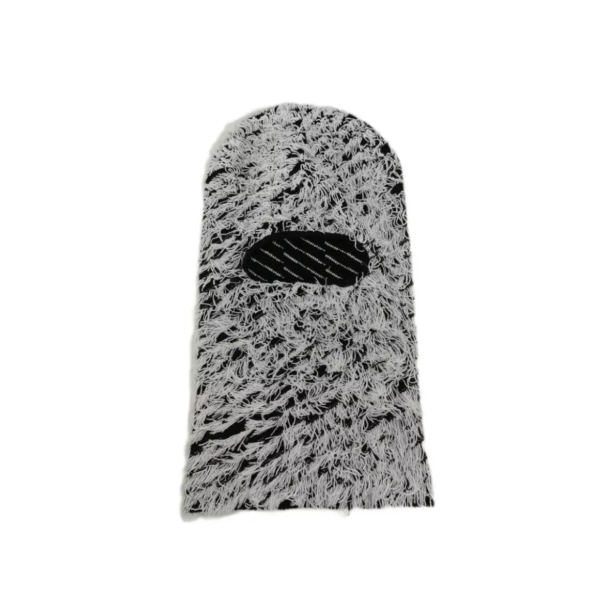 Balaclava Distressed Ski Mask Women and Men Hairy Face Distressed Beanie Black and White Style, Pooh Shiesty for Winter