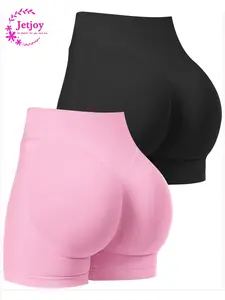 2 Piece Shorts for Women, Women Workout Shorts Scrunch Butt Lifting Gym Seamless Booty Biker Shorts; Shorts Hidden Scrunch Butt LiftingSeamless Shorts