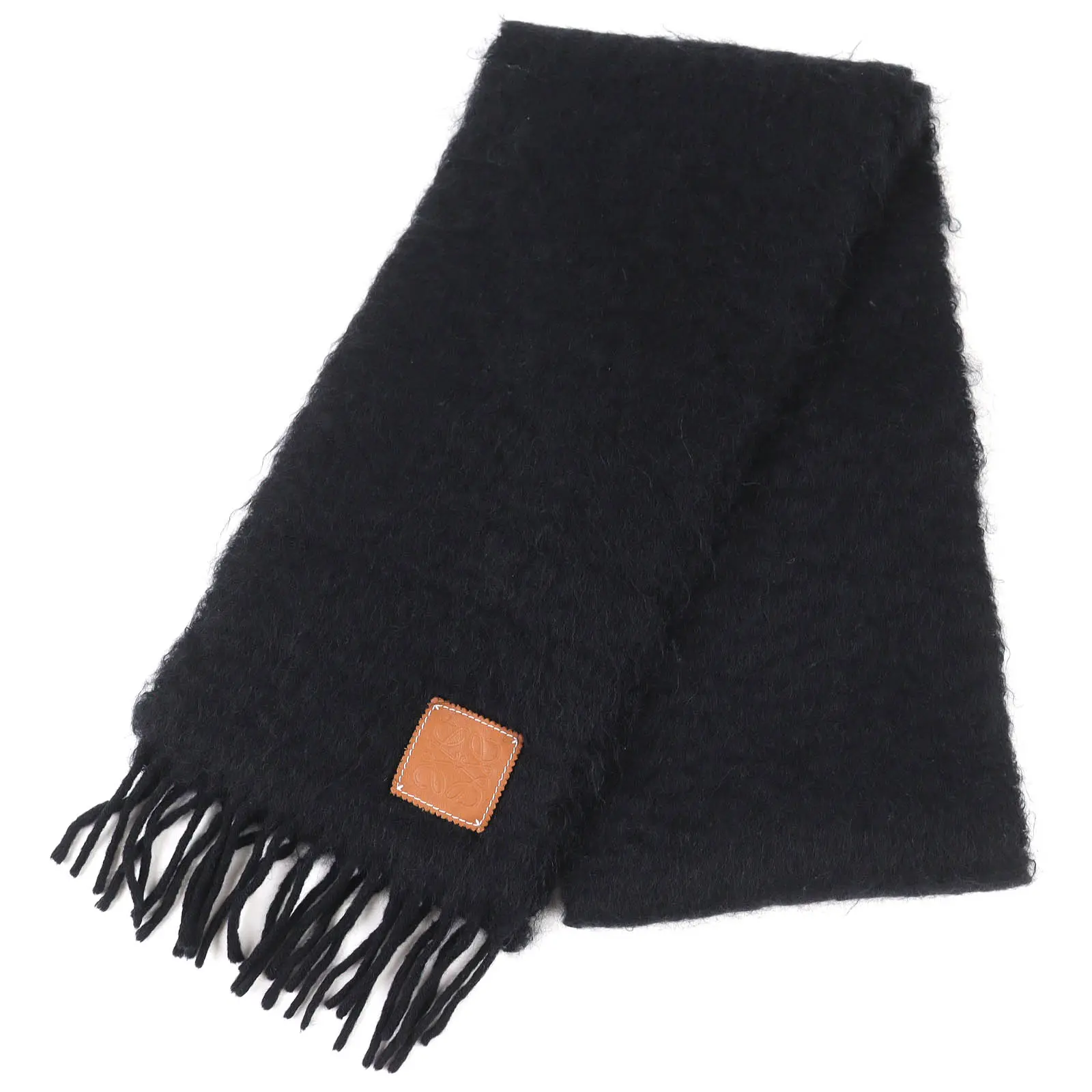 Pre-owned Loewe Wool Small Leather Goods Mohair Scarf