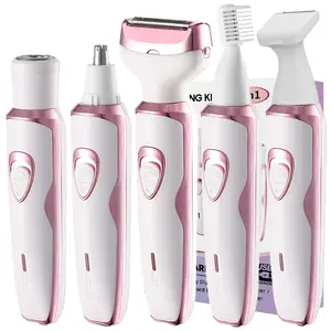 Women's 4-in-1 & 5-in-1 Silky Hair RemovalElectric Shaver Kit - USB Rechargeable, StainlessSteel Blade, Bikini Trimmer for Face, Legs, BikiniArea - Ideal Outdoor Gift for Her