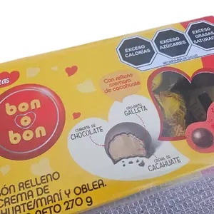 Cacahuate Bon o bons with Peanut Cream Filling and Wafer Snack Milk  Chocolate Dessert Butter Cocoa Creamy Crunchy chocolate lover