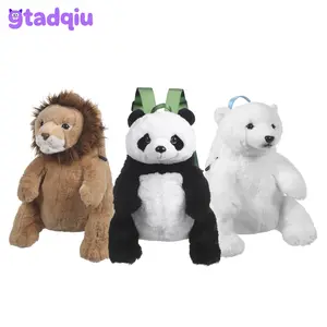 Gtadqiu-Stuffed Animal Toy Bag  | Panda, Lion, Polar Bear Animal Bag | ESSA Plush Toy for Kids and Boys and Girls Christmas Gift Stocking Stuffer Gym Bag Fluffy Soft Cute Animal Toy