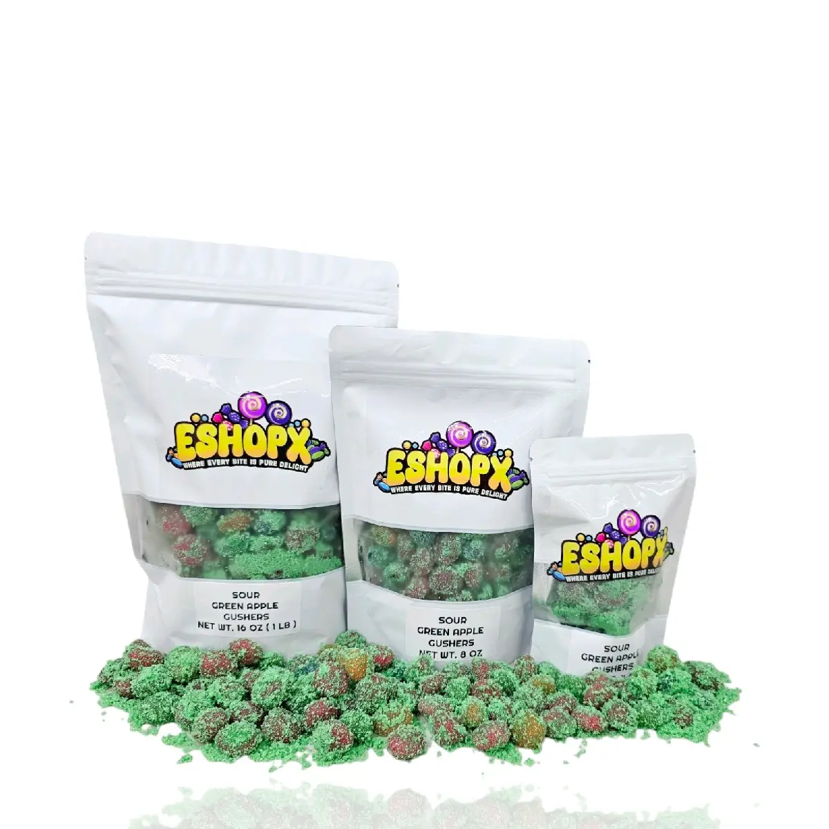 Eshopx Best Sour Green Apple Gushers -Trending Snack on Tiktok- Candy Bonbon Sweet