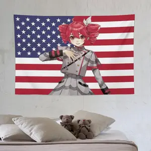 Anime Kasane Teto Flag Funny Banner Tapestry Flag Suitable for Wall Decoration College Dormitory Light Linen