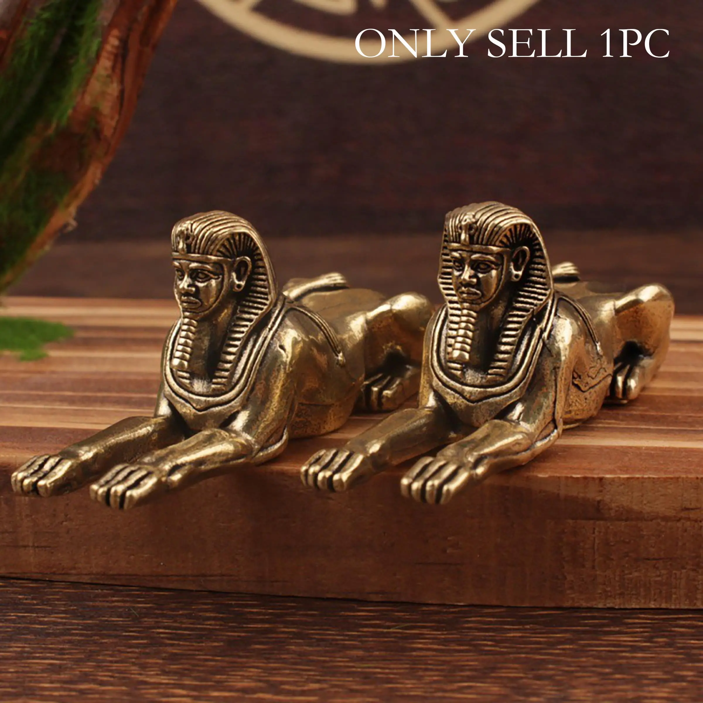 Egyptian Lion Head Brass Figurine, Small Vintage Brass Statue, Decorative Sculpture, Ancient Egyptian Design, Home Decor Ornament, Collectible Art Piece, Statue Figurines