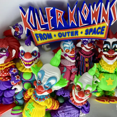 Killer Clowns 3D Printed Flexi Figures Large Size Halloween Figure Desk Decor Scary Set of Unique Designs