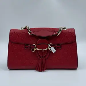 Pre-owned GUCCI Leather Shoulder Bags Horsebit Emily Medium