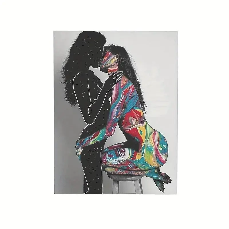 Modern Abstract Lesbian Canvas Art Poster - Sexy Woman Unframed Print, 12×16inch (30×40cm) - Suitable for Living Room, Office Decor (Home Supplies, Posters & Prints), 12X16in