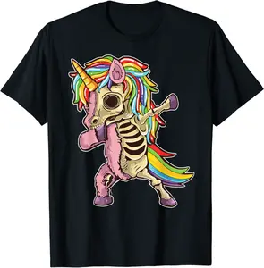 Zombie Unicorn Dabbing Skeleton Halloween Costume Boy Girl T-Shirt - Jhunbacan Shop 95B08HYY7V95