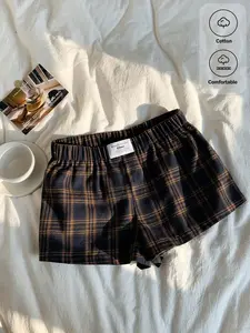 VYNCE Women's Casual Plaid Mini Shorts for Summer