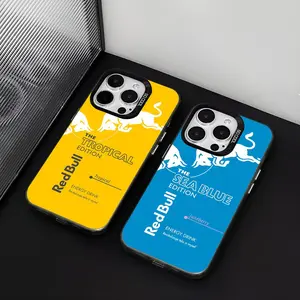 Fashion Red Bull Logo Phone Case Shockproof Hard For iPhone 16 17 15 14 13 12 11 Pro Max Plus XS X Matte Colored Silver Cover