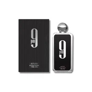 Afnan 9 Pm Eau De Parfum Spray 3.4FL.OZ For Men Fragrance Pack Perfume Apple Blend Scent Aroma Cosmetic Vanilla Scented Cologne para hombre 9pm