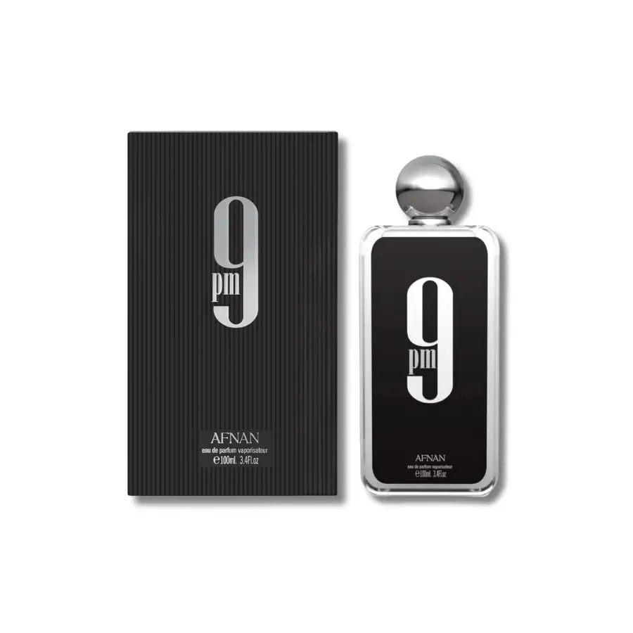 Afnan 9 Pm Eau De Parfum Spray 3.4FL.OZ For Men Fragrance Pack Perfume Apple Blend Scent Aroma Cosmetic Vanilla Scented Cologne para hombre 9pm