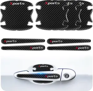 PCS Car Door Handle Protector,Carbon Fiber Car Door Handle Scratch Protector,Universal Doors Cup Protectors Automotive Exterior Accessories Fit for Most Cars SUVs