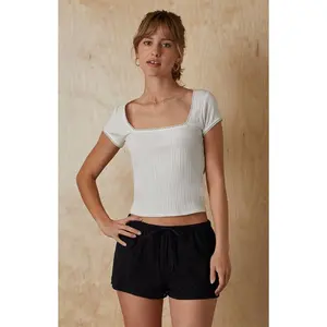 Your Favorite Women's Dakota Square Neck Lace T-Shirt
