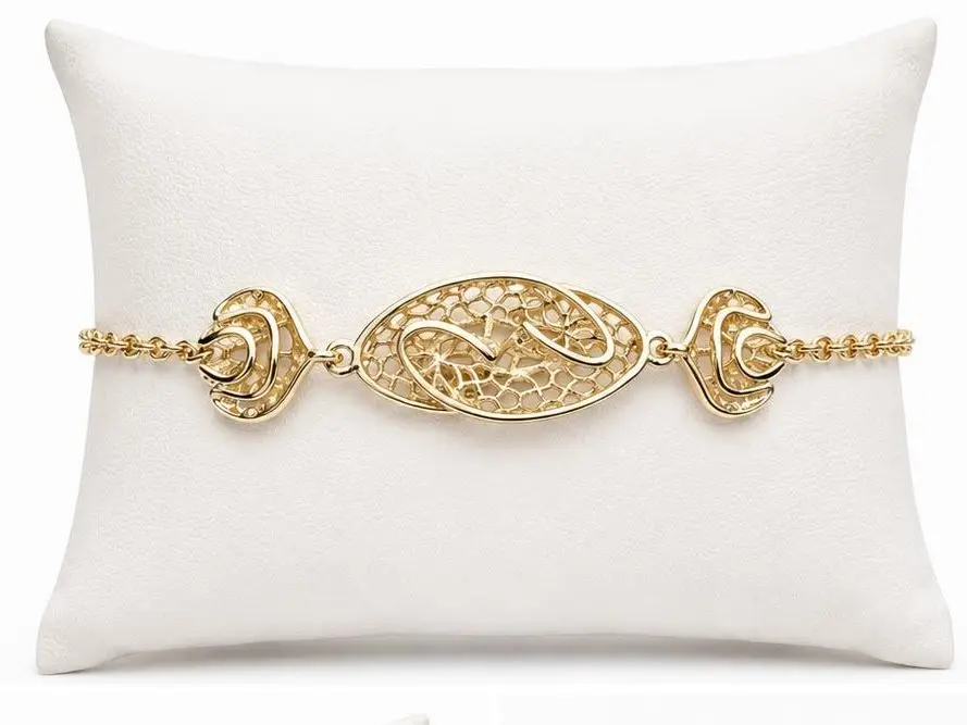 14k Gold Plated Filigree Adjustable Bracelet