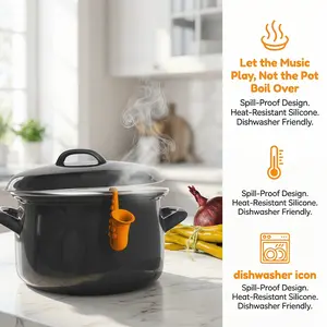 Funny Saxophone Boil Over Preventer – Silicone Pot Lid Lifter That Stops Pasta, Ramen, Mac & Cheese, Oatmeal & Milk from Boiling Over | Viral Kitchen Gadget，Silicone Pot Lid Lifter，Stops Pots From Boiling Over