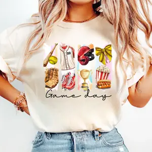 Game Day Softball Shirt, Coquette Bow Softball Sweatshirt, Watercolor Brushstroke Softball Mama Tee, Cute Mom Gift