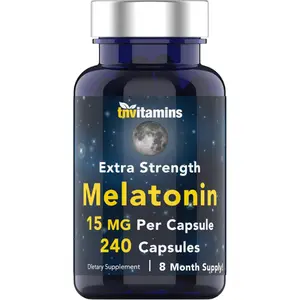 tnvitamins Melatonin 15 MG Per Capsule (240 Capsules) | All-Natural Sleeping Pills for Adults | Extra Strength Melatonin | Nighttime Sleep Aid | Natural Sleep Support Supplement