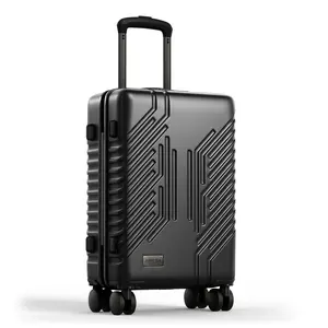 Sophia&William 20" Luggage Aluminum Frame Hard Shell Suitcase TSA Lock Suitcase USB Interface, PC+ABS Spinner
