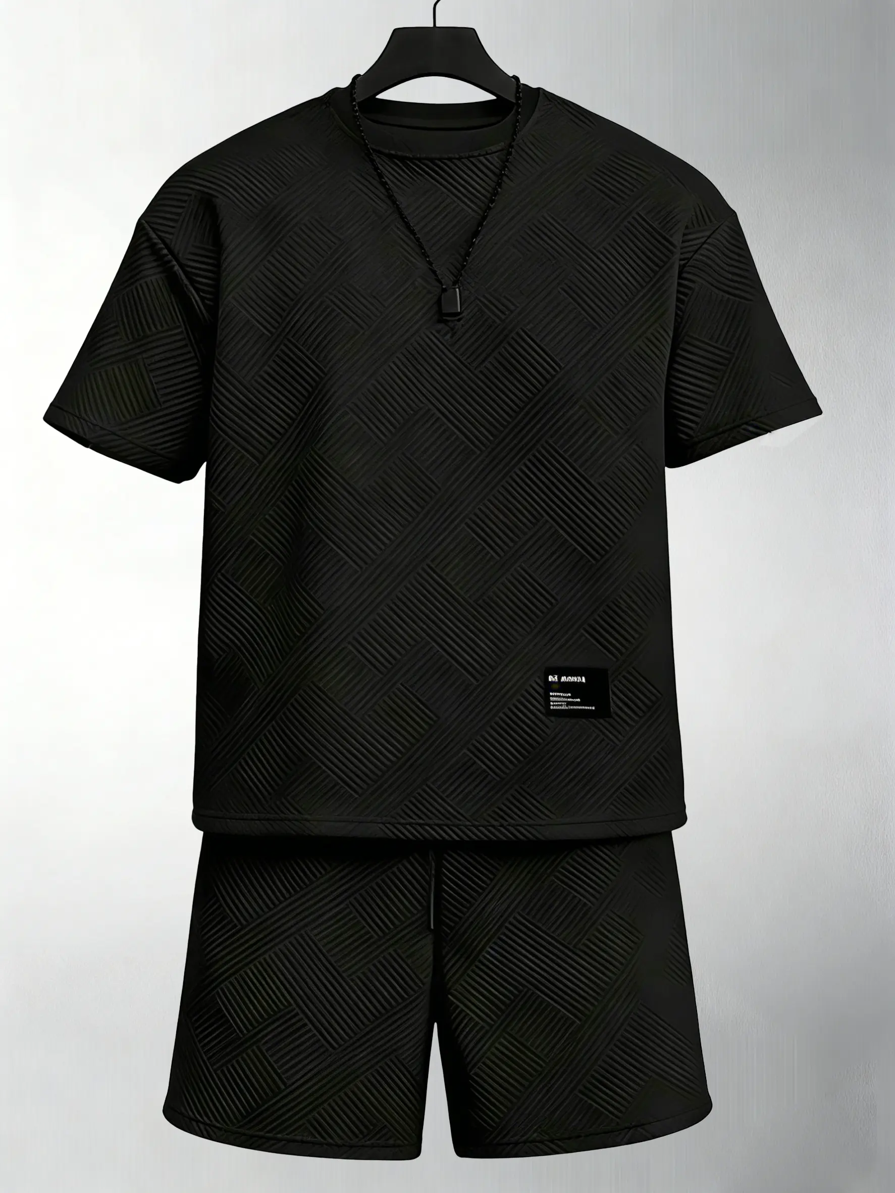 Summer men's fashionable casual sports suit, including trendy top and pants two-piece set
