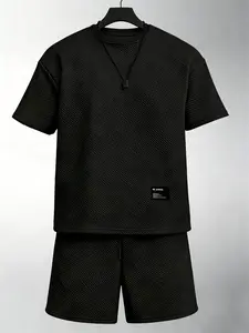 Summer men's fashionable casual sports suit, including trendy top and pants two-piece set