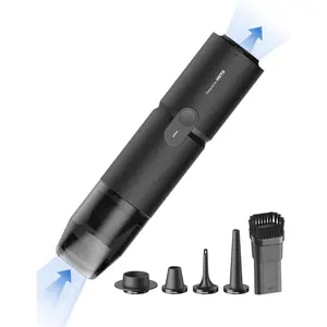 Handheld Vacuum Cleaner Cordless, Desk Vacuum Cleaner Compressed Electric Air Duster 15000Pa Suction, 4-in-1 Portable Vortex Vacuum Dust Buster Air Blower for , Keyboard, Coffee Grounds