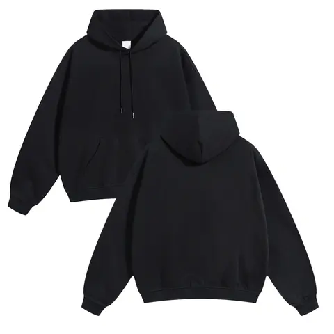 Solid Colour Unisex Hoodie, Oversized Casual Pullover Sweatshirt in a Soft Cotton Blend Fabric, Basic Long Sleeve for Streetwear