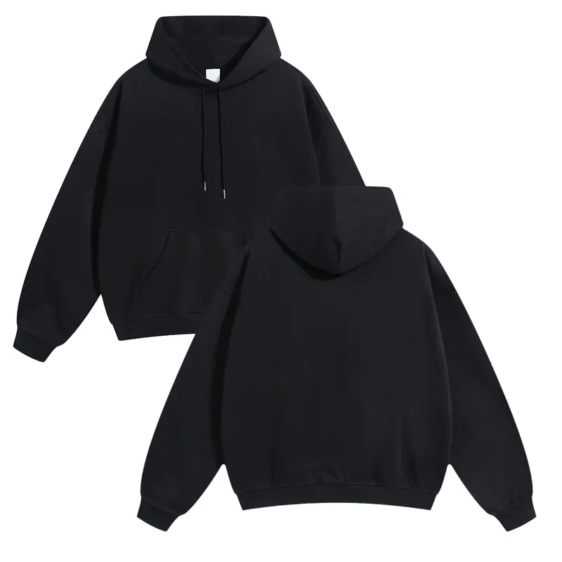 Solid Colour Unisex Hoodie, Oversized Casual Pullover Sweatshirt in a Soft Cotton Blend Fabric, Basic Long Sleeve for Streetwear