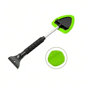 1pc 2-In-1 Snow Removal Shovel, Retractable Glass Cleaning Wipe, Wiper, Windshield Cleaning Tool, Replacement Cleaning Cloth Included, Multi-Purpose Tool