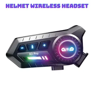 X3pro Motorcycle Helmet Bluetooth-compatible Intercom, Dual Wireless Talk, 800mah Long Battery Life, Waterproof Earphones, Supports 1-2 People Set, Motorcycle Accessories