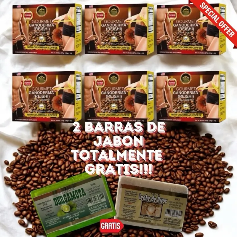 Eternal Set of 6 Reishi Ganaderma 4 in 1 Organic Coffee - Low Sugar, Beneficial Ingredients, Energy-Boosting - Beverage