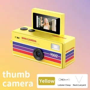 1080P HD Thumb Camera, Portable Digital Camera, 0.96 Inch LCD Screen, 180° Flip Selfie Screen, Rechargeable Battery, USB Charging, Travel & Photography