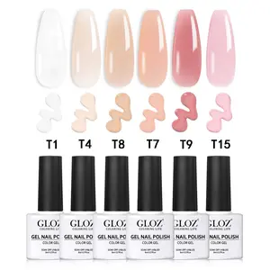 GLOZ 6-Color Soak-Off Gel Polish Kit | Premium Salon-Grade Formula | Great for Home Manicure, Nail Art Creation & Beginners | UV Gel Set