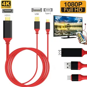 USB-C to HDMI Mirror Cable Adapter Converter 4K 60Hz HDR HDTV for Samsung S8 S24